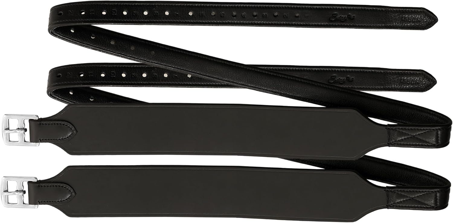 Exion Wide Stability Stirrup Leathers for English Saddles | Premium Cowhide Leather | Enhanced Leg Stability & Comfort | Sizes: 48" to 62"