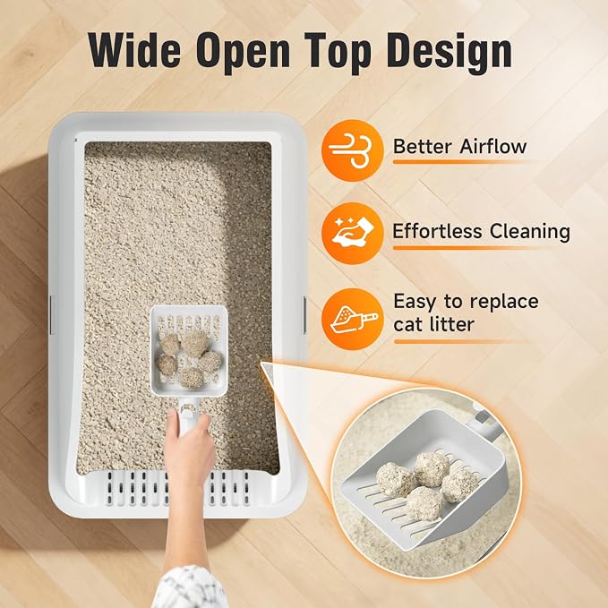 Stainless Steel Cat Litter Box, Extra Large XL Odor Free Metal Litter Box - Image 6
