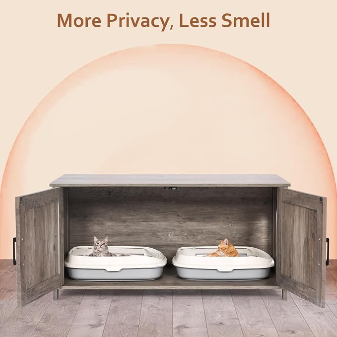 Homhedy 39.4" L Cat Litter Box Enclosure, Pet House - Image 8