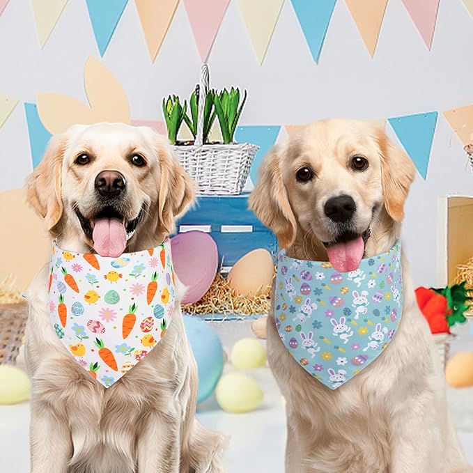 Easter Dog Bandana Large 2PCS, Colorful Scarf - Image 4