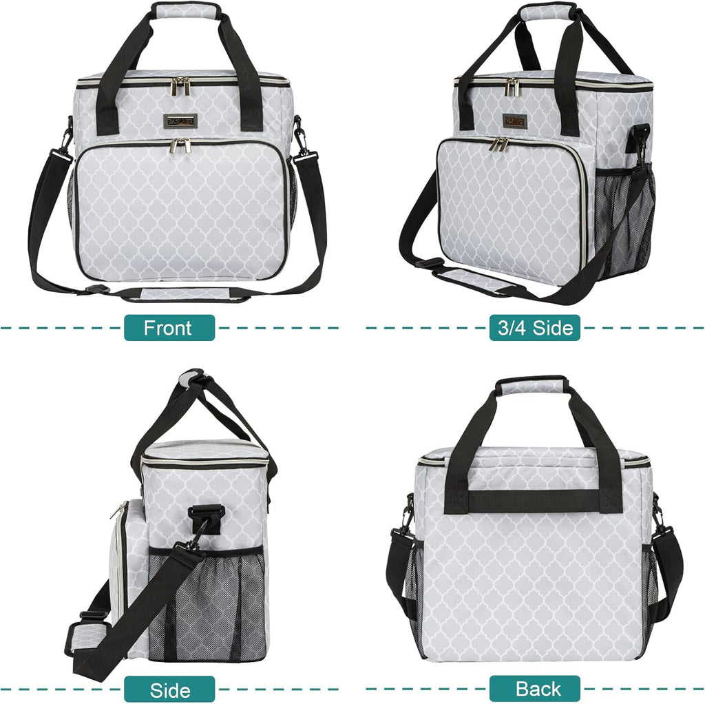 BAGLHER Dog Travel Bag, Pet Travel Bag (ALL Pet Travel Supplies), With 2 Pet Food Containers and 2 Collapsible Silicone Bowls; Essential Kits for Pet Travel DLwhite