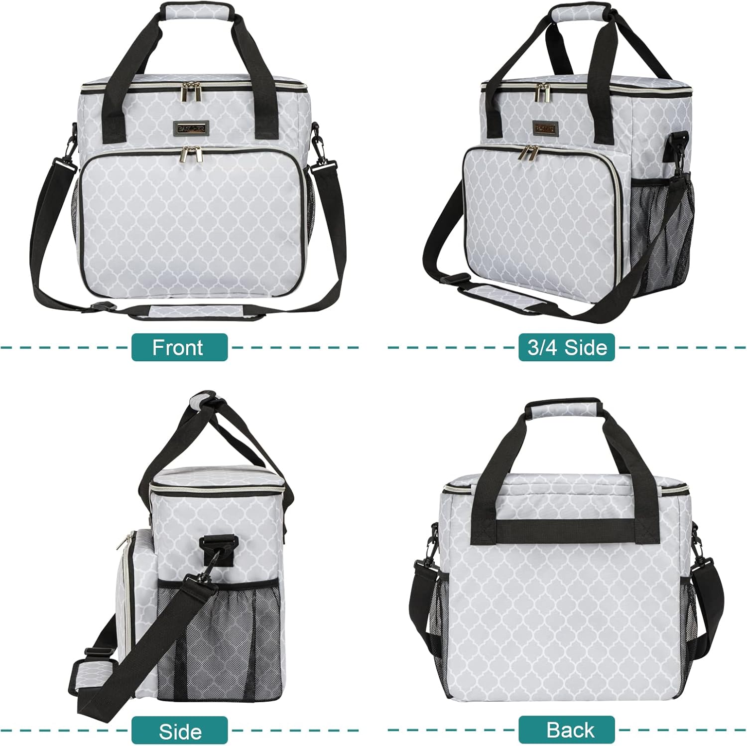 BAGLHER Dog Travel Bag, Pet Travel Bag (ALL Pet Travel Supplies), With 2 Pet Food Containers and 2 Collapsible Silicone Bowls; Essential Kits for Pet Travel DLwhite