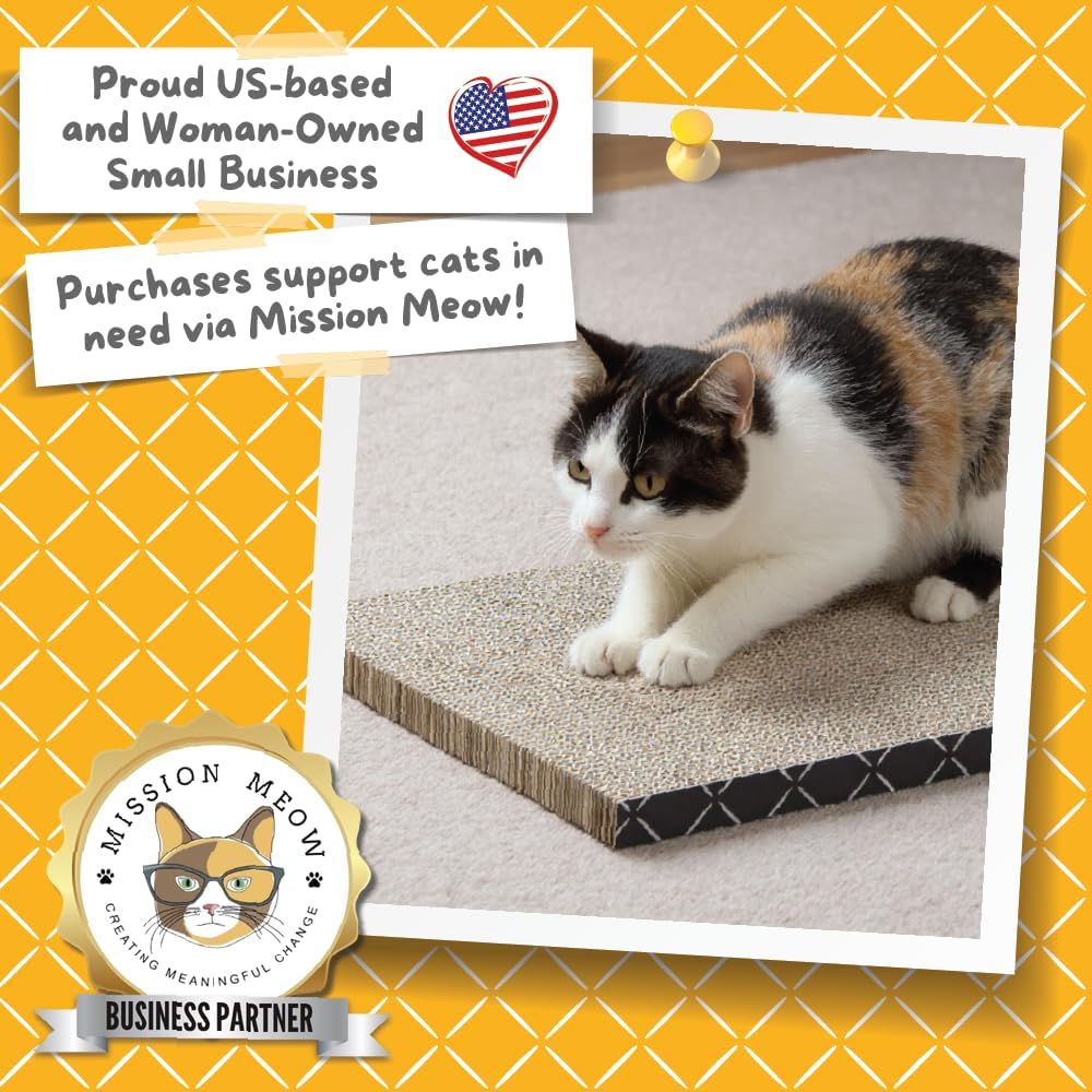 HIDE & SCRATCH Cat Scratcher Pad Pack; Cat Scratch Pad Refills for Hide & Scratch Scratcher Box (4 Count)