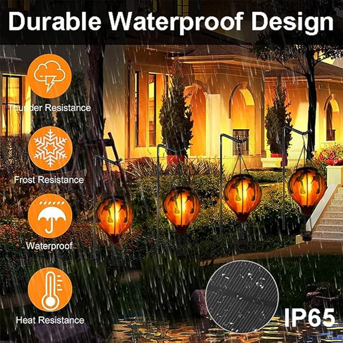 Hot Air Balloon Solar Lantern with Flickering Flame, Glass Hanging Garden Lights Outdoor Waterproof for Tree Yard Patio Mother's Day Gift, 18" H Hummingbird