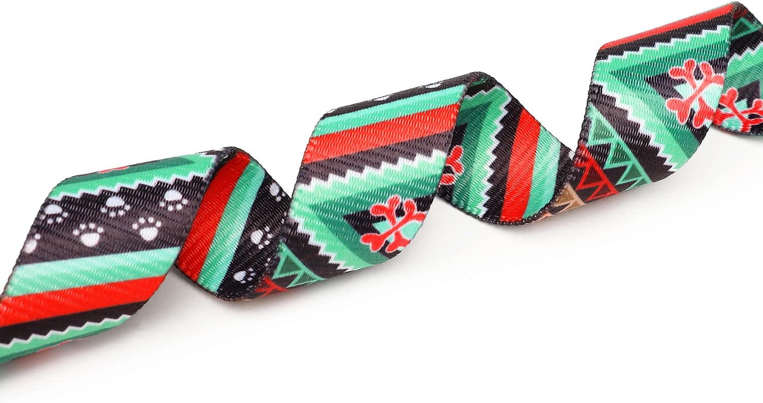 Mercano Adjustable Dog Collar - Special Design Patterns, Soft Nylon Comfortable Durable Pet Collar for Small Medium Large Dogs (L, Ethnic Green)