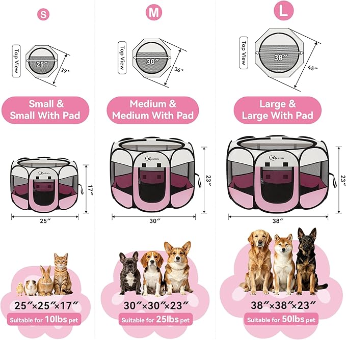 Siedihit Dog Cat Playpen, Puppy Pet Playpen Indoor - Image 2