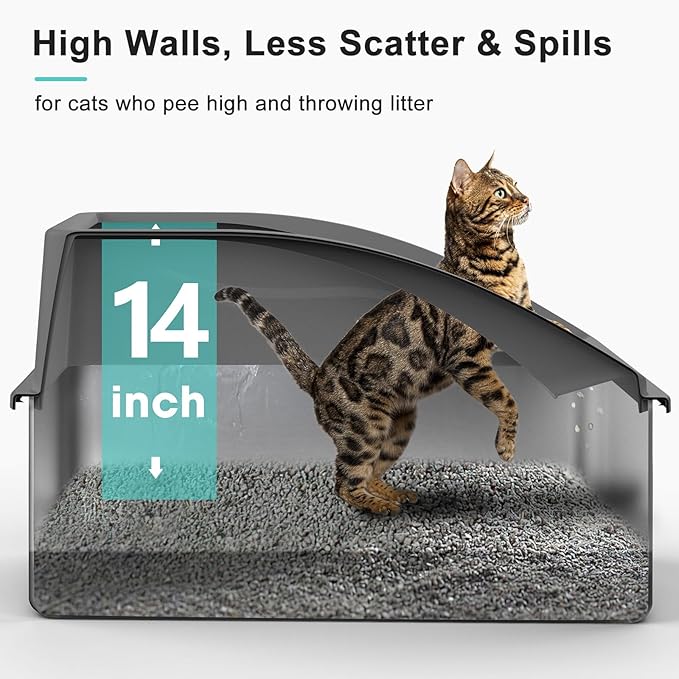 AIPERRO Stainless Steel Litter Box | XXL Deepened 8" Design Enclosed Box - Image 2