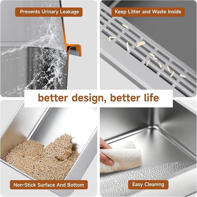 XL Stainless Steel Cat Litter Box - Image 5