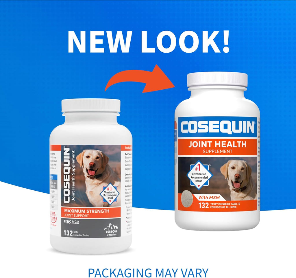 Nutramax Cosequin for Dogs Joint Health Supplement, Contains Glucosamine for Dogs, Plus Chondroitin and MSM, Supports Healthy Joints, For All Breeds and Sizes, Chewable Tablets, 132 Count