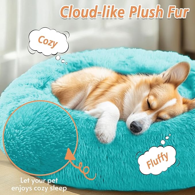 JOLLYVOGUE Calming Dog Beds Large Sized Dog, 36in Donut Washable Large Pet Bed - Image 2