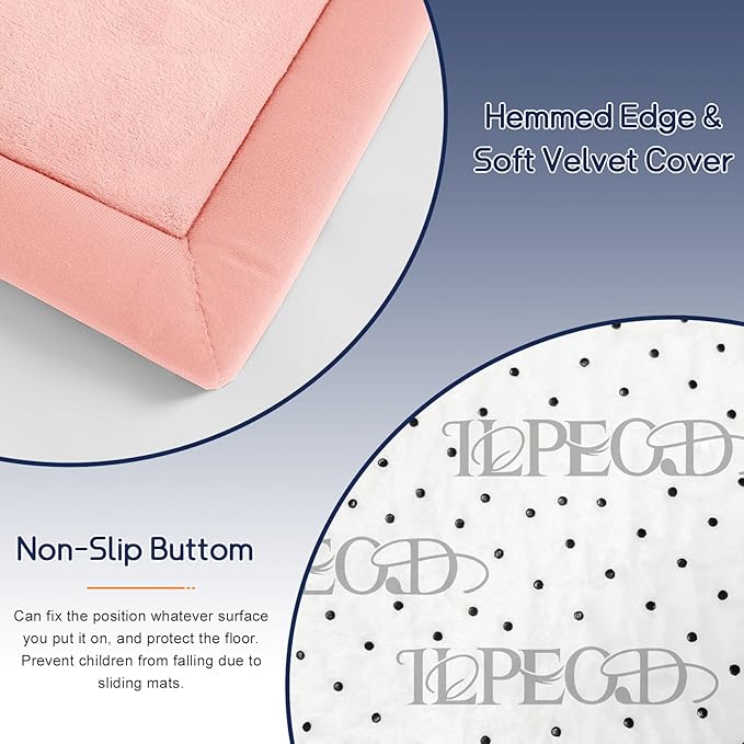Baby Play Mat for Floor Tummy Time Mat Nursery Muscle Area Rug Playroom Rug Tatami 47"*47" Memory Foam 1.3" Thick Crawling For Babies,Toddlers, Infants, Kids,Floor(Pink)