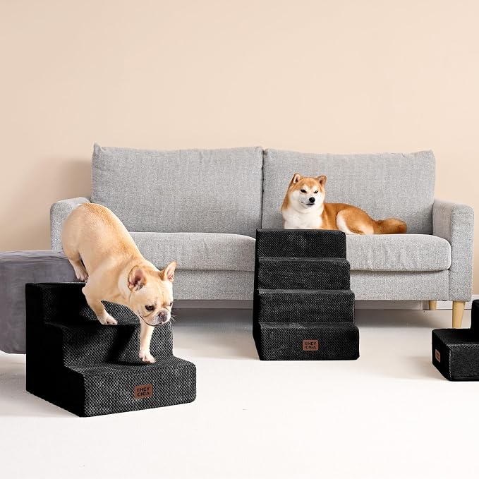 EHEYCIGA Dog Stairs for Small Dogs 13.5" H, 3-Step Dog Steps for Couch Sofa and - Image 4