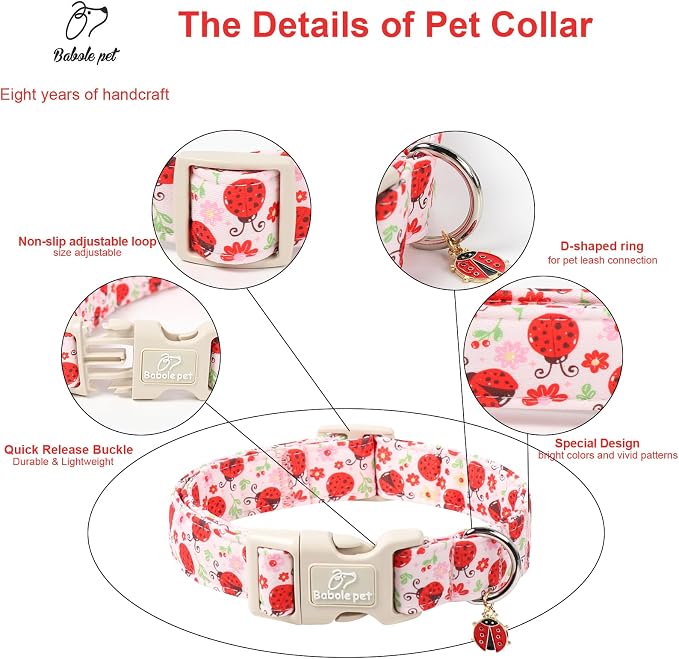 Lucky Ladybug Dog Collar for Puppy Small Dogs - Image 3