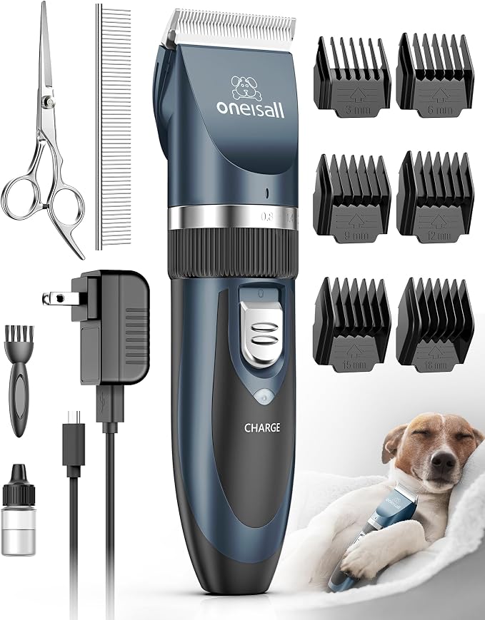 oneisall Dog Clipper Low Noise, Dog Grooming Kit by oneisall