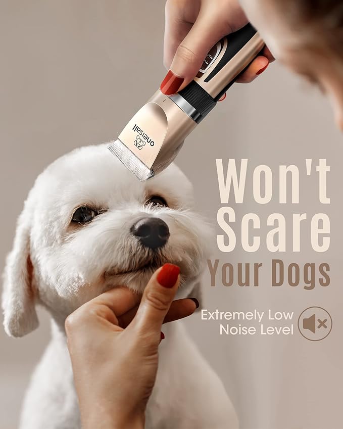 oneisall Dog Clippers Low Noise, 2-Speed Quiet Dog Grooming Kit Rechargeable - Image 2