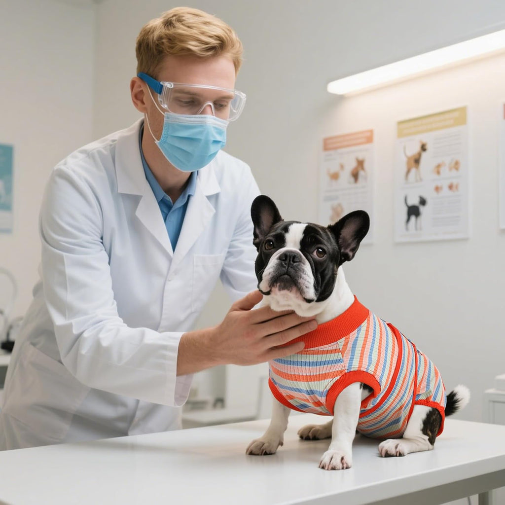 Kuoser Recovery Suit for Dogs Cats After Surgery, Professional Pet Recovery Shirt Dog Abdominal Wounds Bandages, Substitute E-Collar & Cone,Prevent Licking Dog Onesies Pet Surgery Recovery Suit