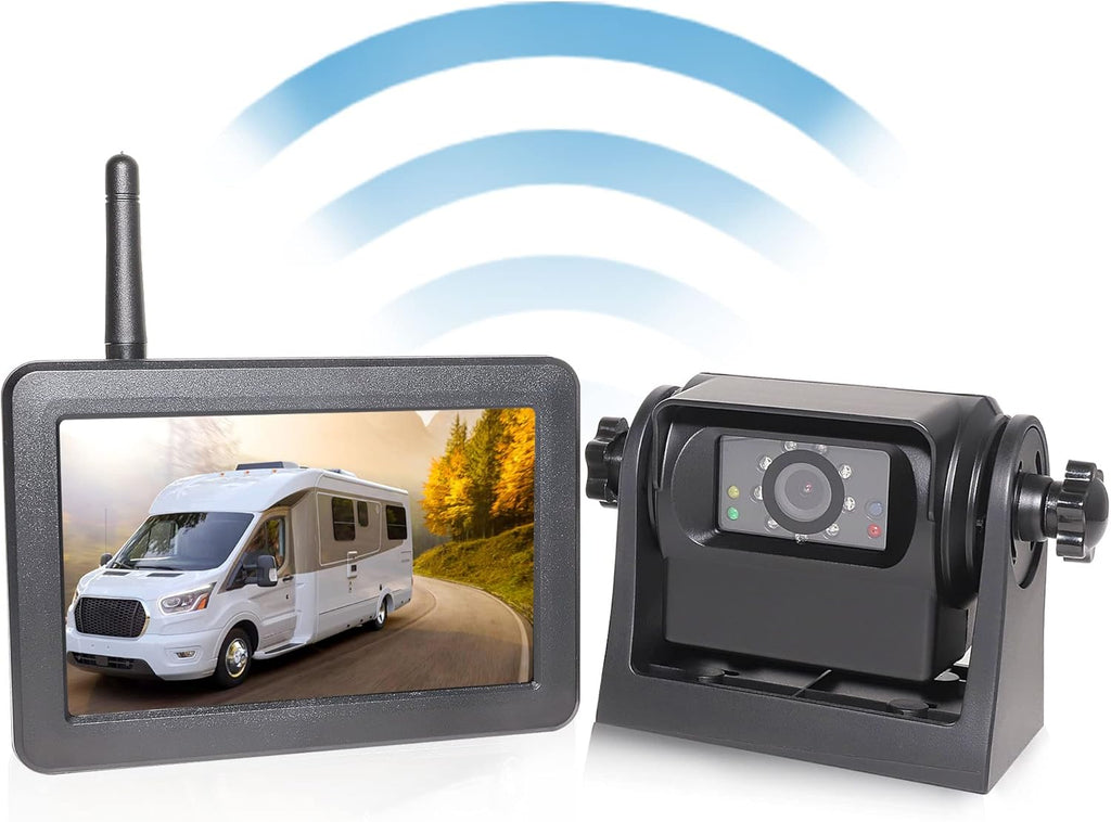 EWAY Wireless WiFi Magnetic Hitch Backup Camera 1080P HD Rechargeable Battery Powered No Wiring Rear View Reverse Monitoring Camera for Car Truck Pickup RV Camper 5th Wheel Horse Trailer Boat Trailer