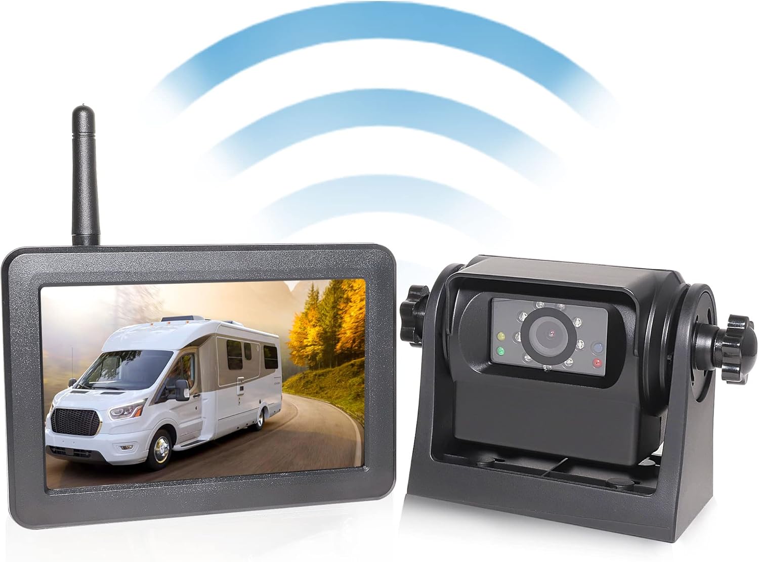 EWAY Wireless WiFi Magnetic Hitch Backup Camera 1080P HD Rechargeable Battery Powered No Wiring Rear View Reverse Monitoring Camera for Car Truck Pickup RV Camper 5th Wheel Horse Trailer Boat Trailer