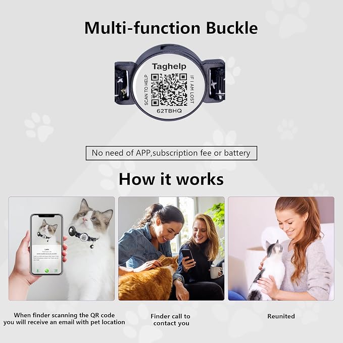 2 Pack Stars and Moon, Solid & Safe Safety Plaid Kitten Collars - Image 5