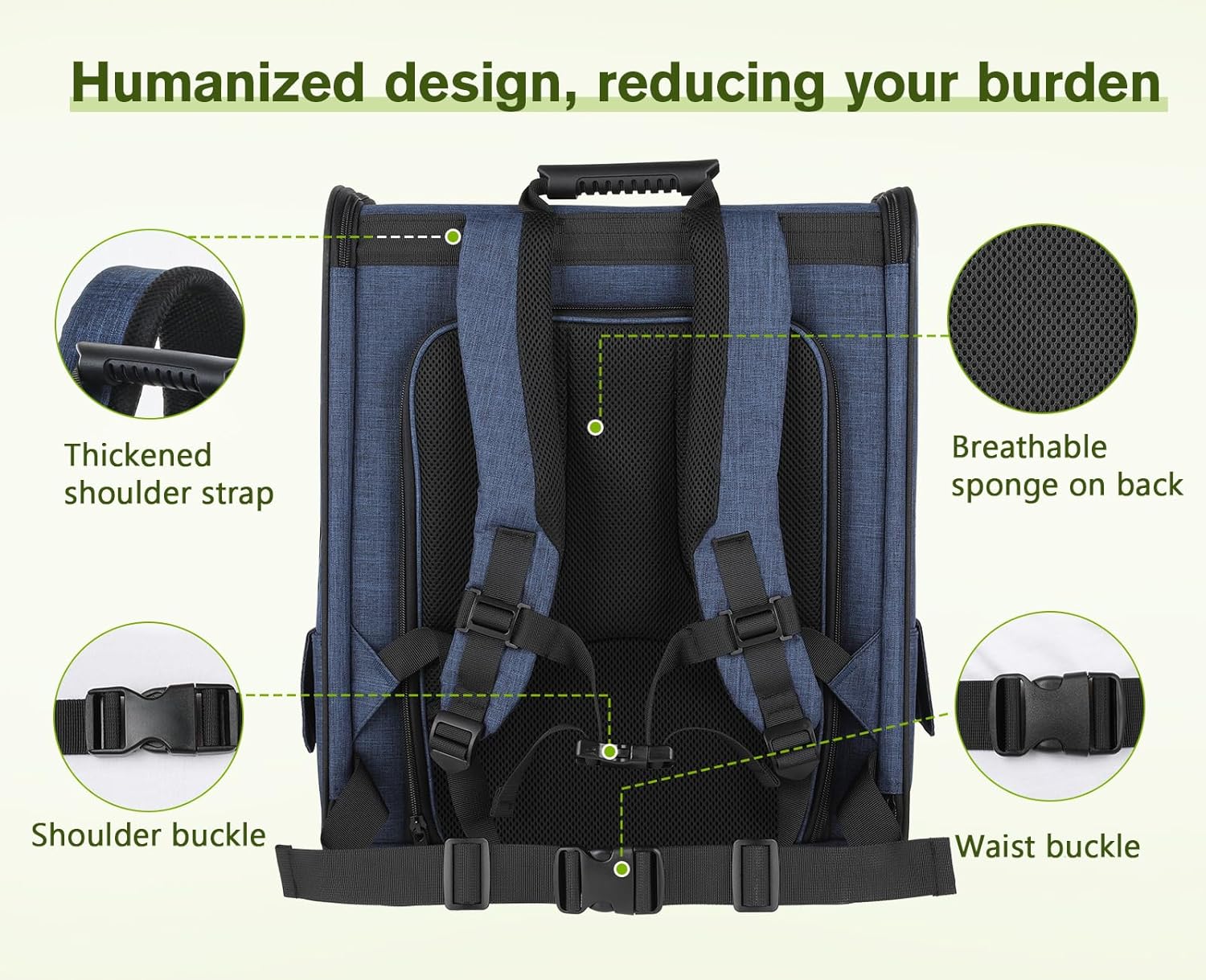 Pecute Pet Carrier Backpack, Dog Carrier Backpack, Expandable with Breathable Mesh for Small Dogs Cats Puppies, Pet Backpack Bag for Hiking Travel Camping Outdoor Hold Pets Up to 17 Lbs
