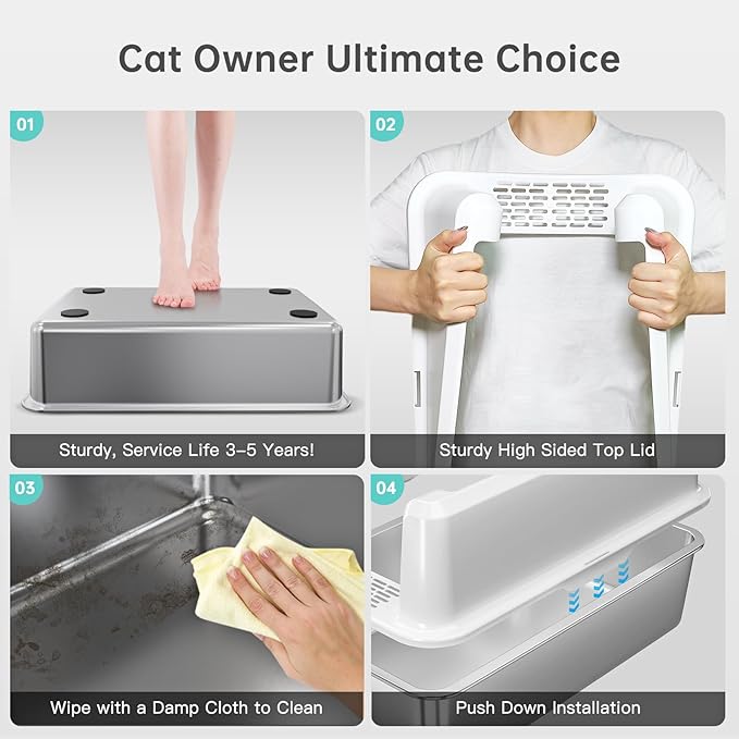 WoofiGo Stainless Steel Cat Litter Box - Image 5