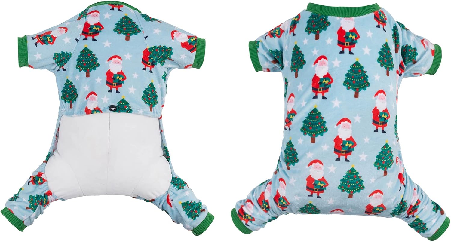CuteBone Small Dogs Christmas Outfit Soft Puppy Onesies Pjs Dog Pajamas Pet Coat Cat Apparel Comfy Doggie Jumpsuit Bodysuit for All Seasons P198S