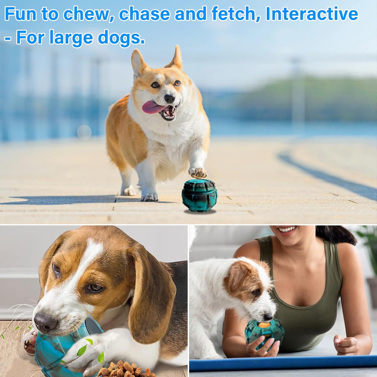 Yipetor Frozen Treat Dispensing Dog Toy - Large Chew Toy, Freezable Fillable Rubber, Reduces Anxiety, Easy to Clean, Interactive Puzzle (Medium)