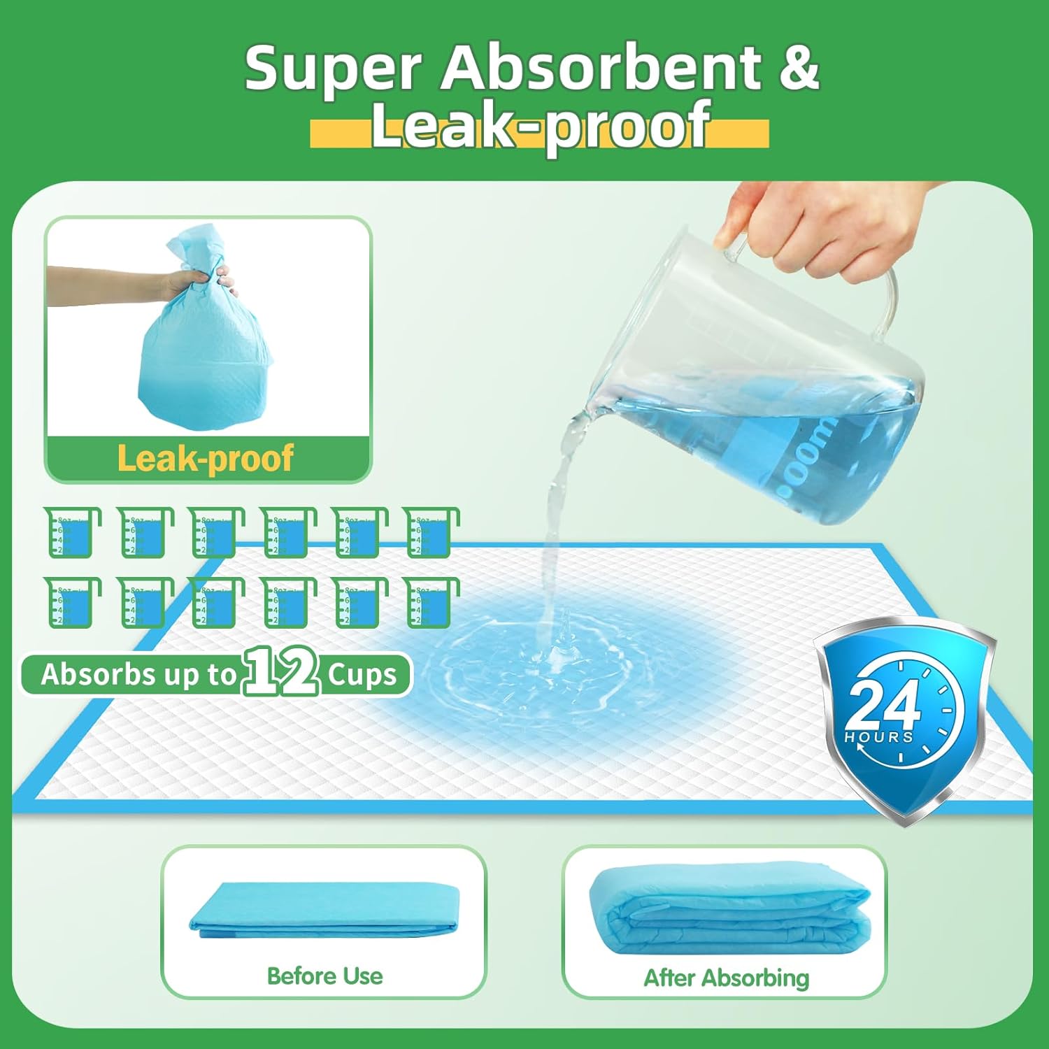Dog Pee Pads Extra Large 30"x36", 40-Count Puppy Pads XXL, Leak-Proof X-Large Pee Pads for Dogs, Super Absorbent Dog Potty Training Pads XL, Disposable Pet Urine Bed Pads for Doggie, Cats