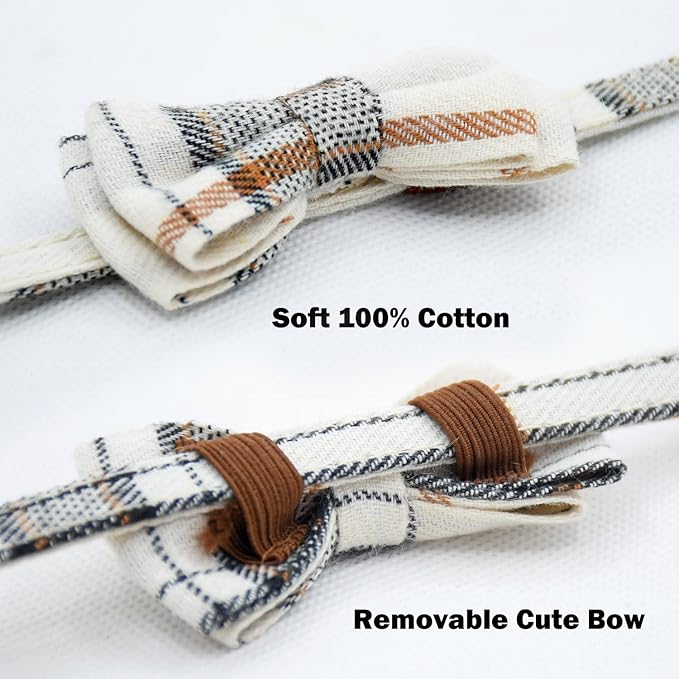 Cat Collar Breakaway with Bell and Bow Tie, Plaid Design Adjustable Safety - Image 5
