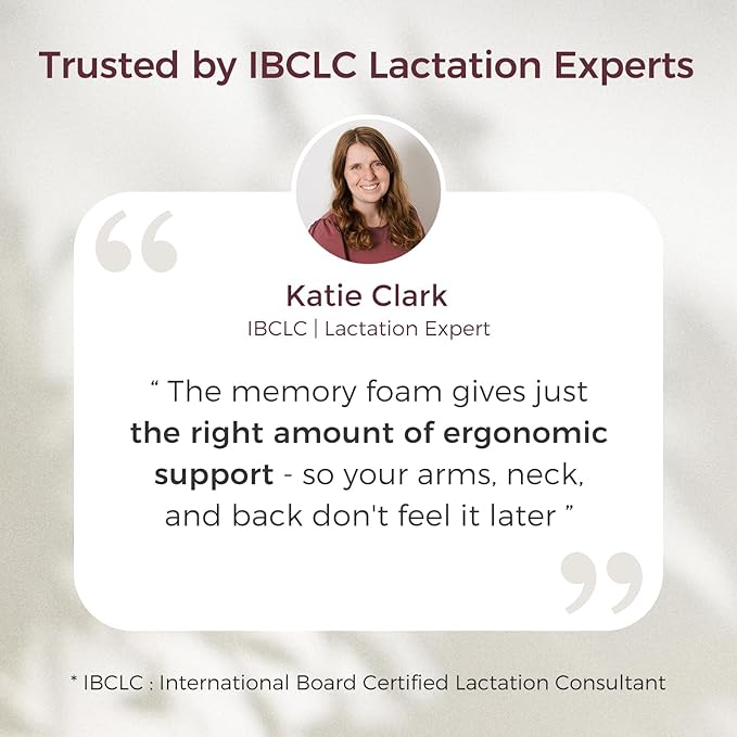 Momcozy Innovative Safety Fence Nursing Pillow - Firm & Springy Memory Foam - Stable, Ergonomic Support & Comfort - Wider Breastfeeding Cushion, Adjustable, Removable Cover, Baby Safety Certified