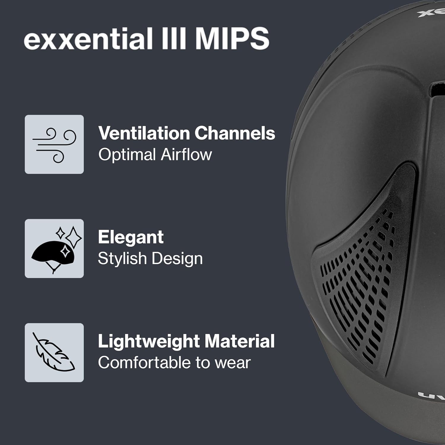 uvex exxential III MIPS - Lightweight Unisex Riding Helmet - Individual Size Adjustment