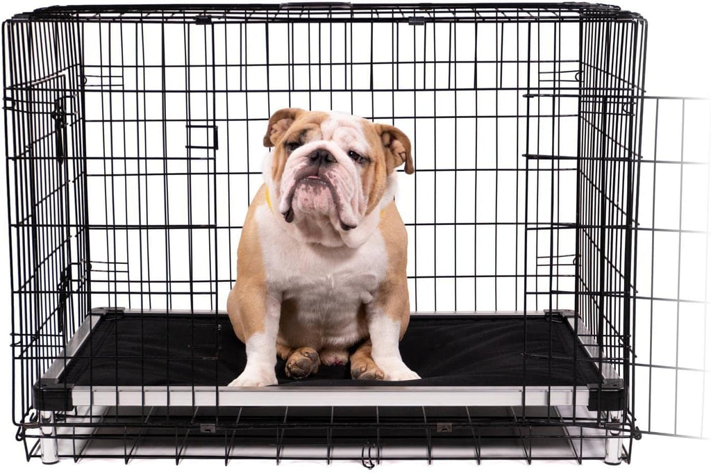 K9 Ballistics Chew Proof Armored Padded Dog Crate Bed, Virtually Indestructible, Legs Included (Blue, XX-Large (50" L x 33" W x 8" H))