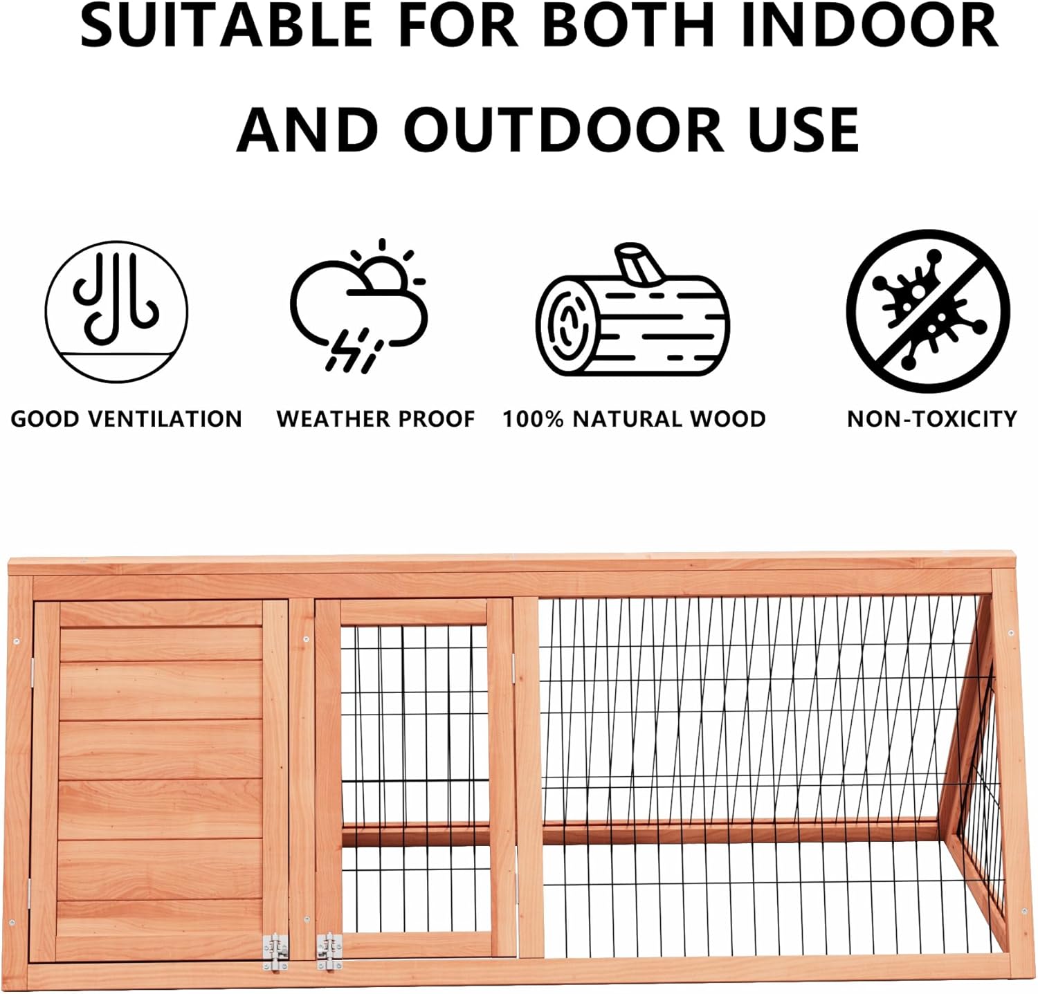 Chick Coop,Outdoor Portable Chicken Run Cage Wooden Triangle Quail Coop with Ventilating Wire Poultry Hutch for Small Animals (Natural Wood)