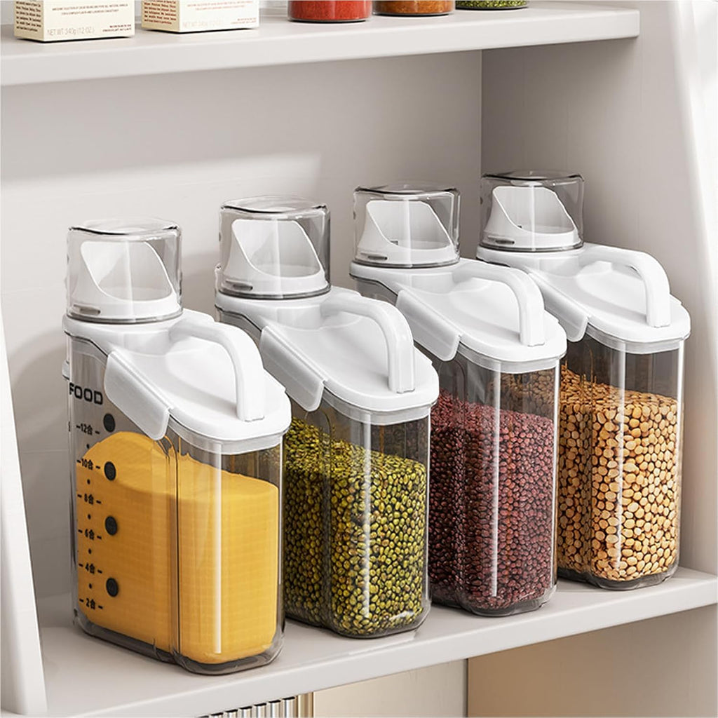 1 Piece Cereal Containers Storage, 2.8L/95oz Airtight Large Dry Food Storage Containers with Pouring Spout Measuring Cup for Snacks Grain Rice,BPA Free Dispenser Plastic Bin, 1PC