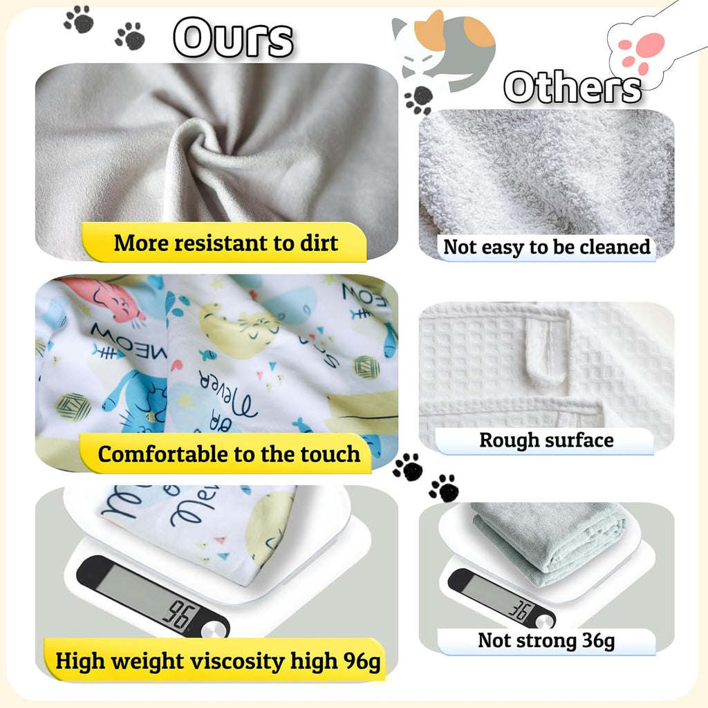 27.6" Cat Wrap for Grooming-Premium Cat Grooming Wrap Cat Restraint for Nail Clipping, Self-Adherent Soft Cat Blanket to Wrap Cat Anti-Scratch Anti-Escape Grooming Bag (White, XL(Within 17lbs))-