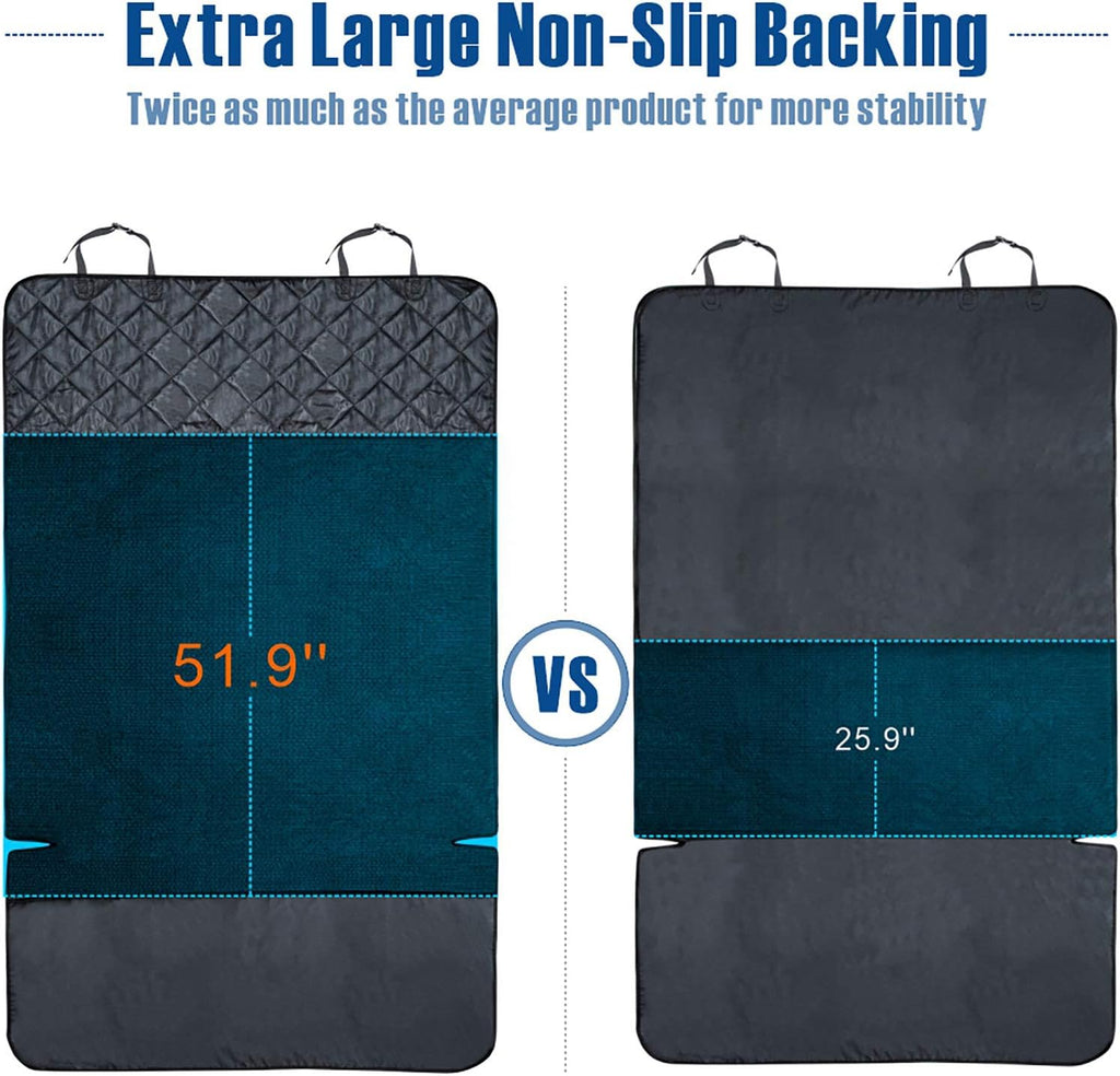 F-color SUV Cargo Liner for Dogs, Waterproof Pet Cargo Cover Dog Seat Cover Mat for SUVs Sedans Vans with 2 Large Pockets, Non-Slip, Large Size Universal Fit, Black