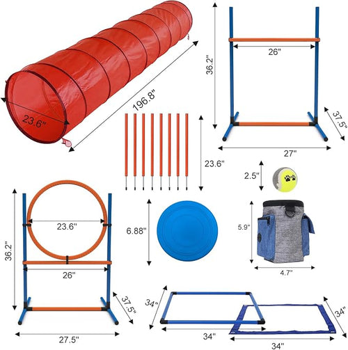 15 Piece Pets Agility Training Equipment, Obstacle Course Kit - Image 2