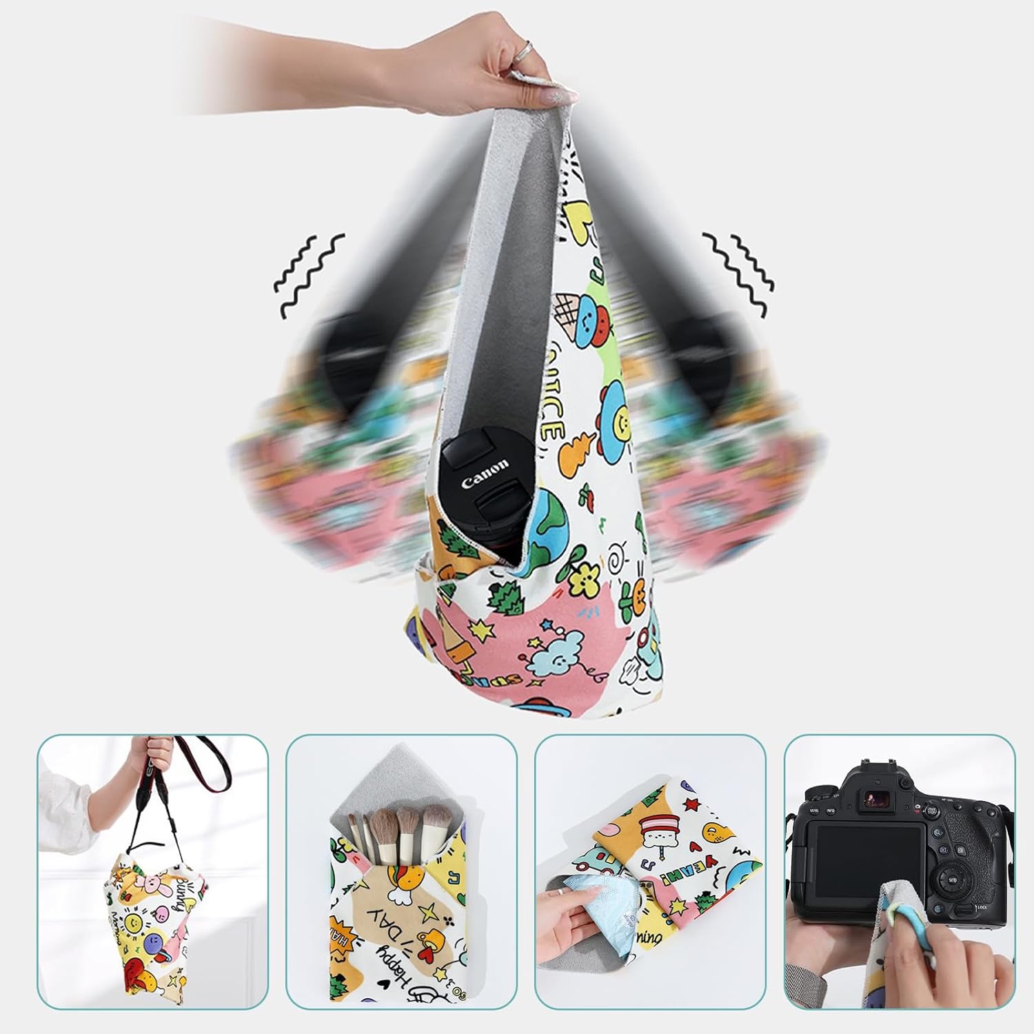 Cat Grooming Wrap, 2pcs [L+XL] Cat Restraint Wrap for Nail Clipping, Ear Cleaning, and Teeth Brushing, Self-Adherent, Anti-Bite, Anti-Scratch, Anti Scratch, Rabbit + Make-up