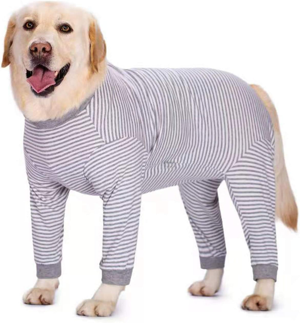 Yeapeeto Dog Onesie Surgery Recovery Suit for Large Medium Bodysuit Dogs Pajamas PJS Full Body for Shedding, Prevent Licking, Wound Protection, Cone Alternative (3XL, Grey)