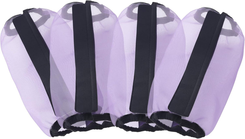 Horse Fly Boots Set of 4, Ultra Lightweight Breathable Mesh Leg Wraps, Non-Slip Fit, Reduce Stomping, Universal Size, Ideal for Summer Violet
