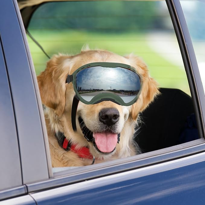Dog Goggles for Large Dogs, UV Wind Dust Fog Protection, Soft Frame Adjustable - Image 6