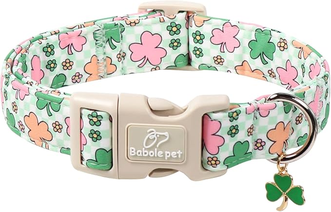 St Patricks Day Dog Collar for Large Dogs by Babolepet