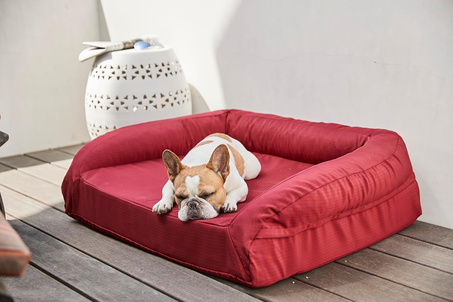 K9 Ballistics Tough Orthopedic Small Bolster Dog Bed - Washable, Durable and Water Resistant Dog Bed - Made for (S) Small Dogs, 24"x18", Obsidian Black