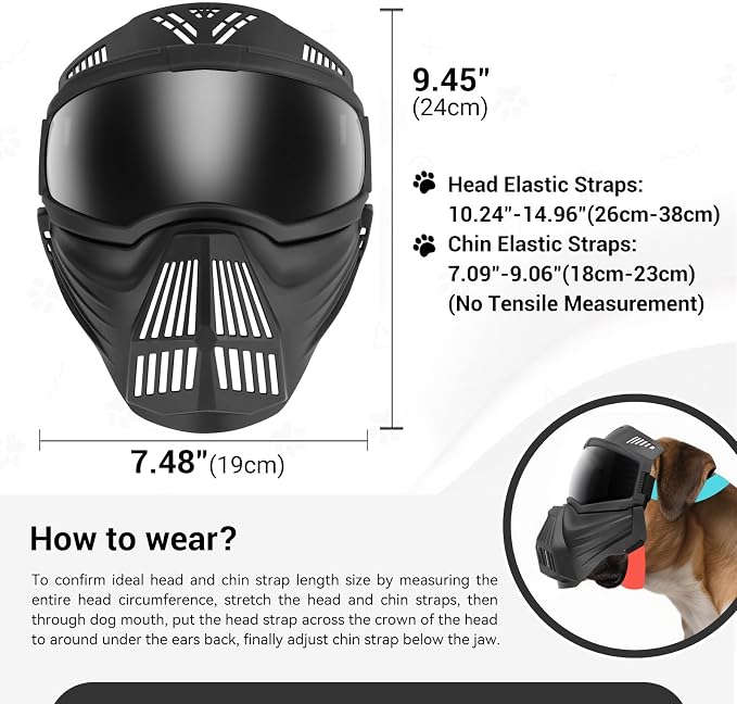 Namsan Large Dog Goggles with Basket Muzzle, Breathable, Full Face Protective - Image 5