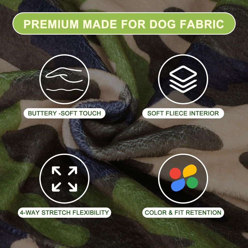 BEAUTYZOO Dog Hoodie for Small Medium Dogs Puppy, Soft Fleece Dog Sweater Cold Weather Coats with Pocket, Pet Outfits Hooded Sweatshirt Chihuahua Cat Jacket Clothing Warm Camo French Bulldog Clothes