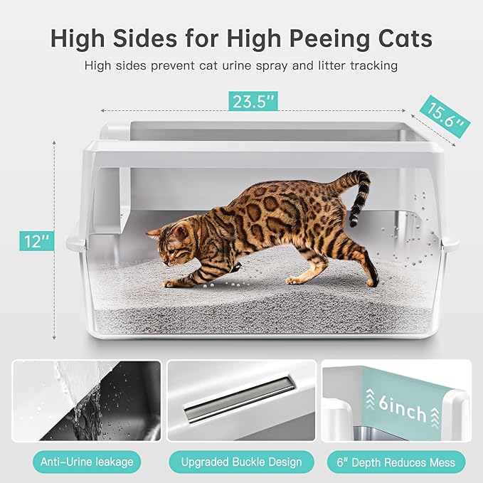 WoofiGo Stainless Steel Cat Litter Box - Image 4