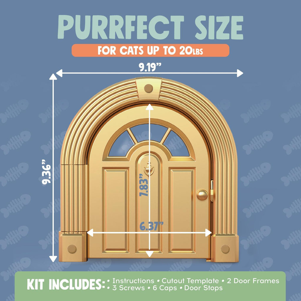 Meow Manor® Cat Door Interior Door - No-Flap, Interior Cat Door for Cats Up to 20 lbs, Easy DIY Setup, Secured Installation in Minutes, No Training Needed…