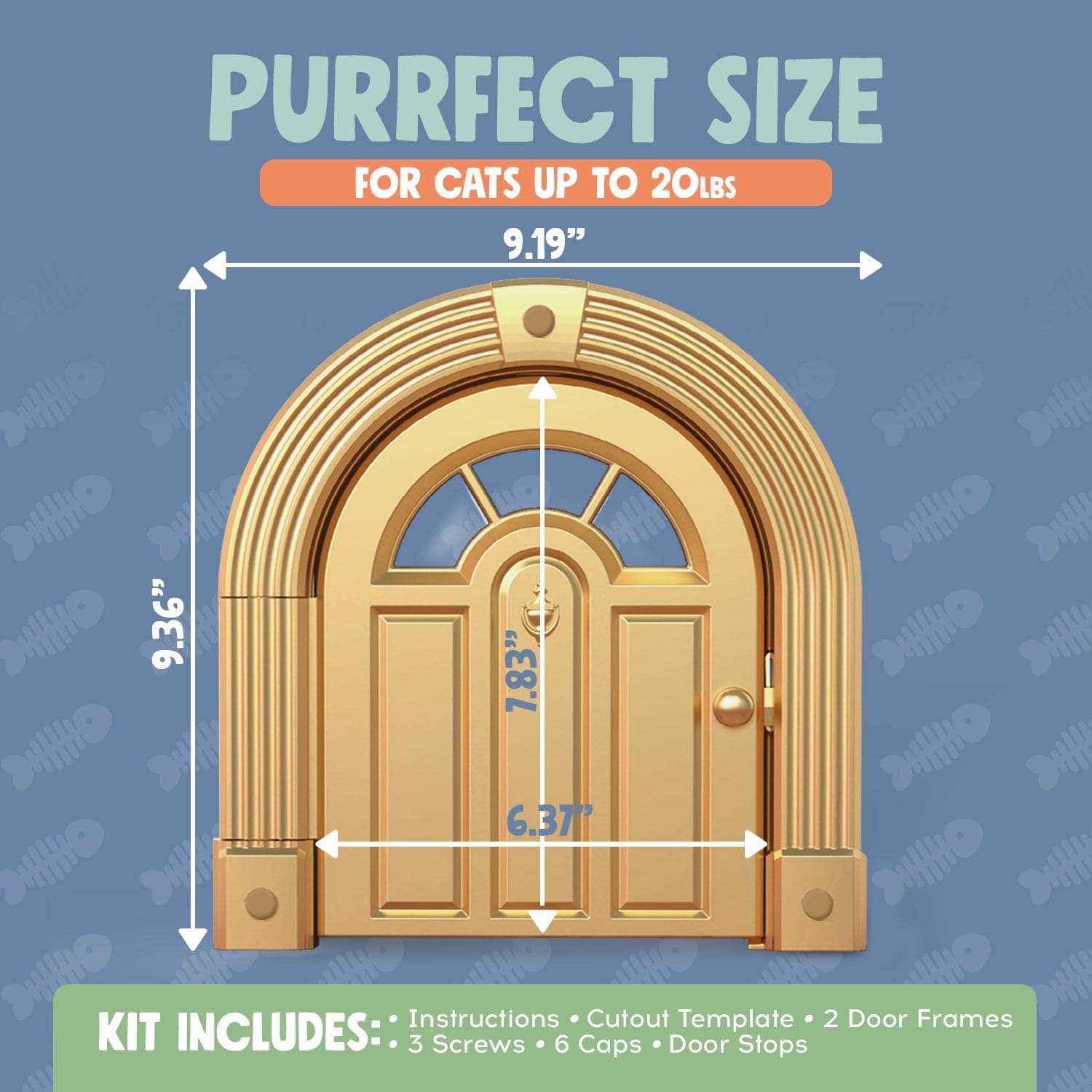 Meow Manor® Cat Door Interior Door - No-Flap, Interior Cat Door for Cats Up to 20 lbs, Easy DIY Setup, Secured Installation in Minutes, No Training Needed…