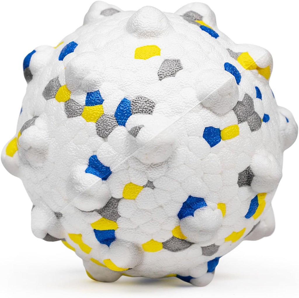 3.7'' Dog Balls for Dogs Aggressive Chewers Indestructible Tennis Durable Bouncy Interactive Dog Toy Balls for Fetch Game Floating Balls (White Large)