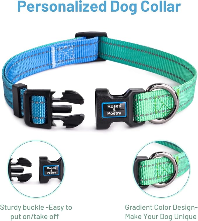 Roses&Poetry Collars for Dogs, Adjustable Reflective Durable Pet Collars for - Image 2